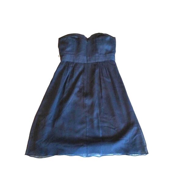 J. Crew Women's Dress Sweetheart Neckline 100% Silk Navy Size 4 Formal Romantic - Picture 1 of 16